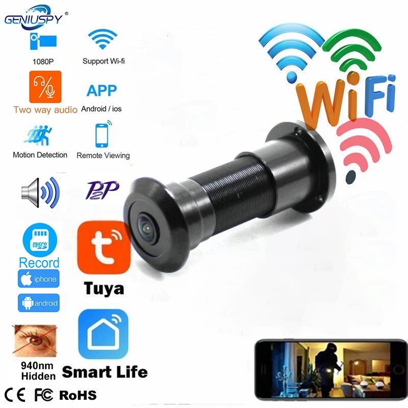 Tuya wifi áudio em dois sentid - Home Security Front Door Camera avaliação e preço